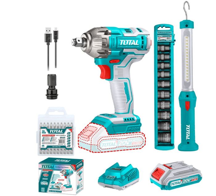 Комплект аккумуляторного ударного гайковерта и светодиодного фонаря (TOSLI231004)