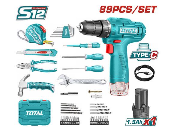 Impact Drill - Screwdriver  Tool Kits  89 pcs (THKTHP10892)