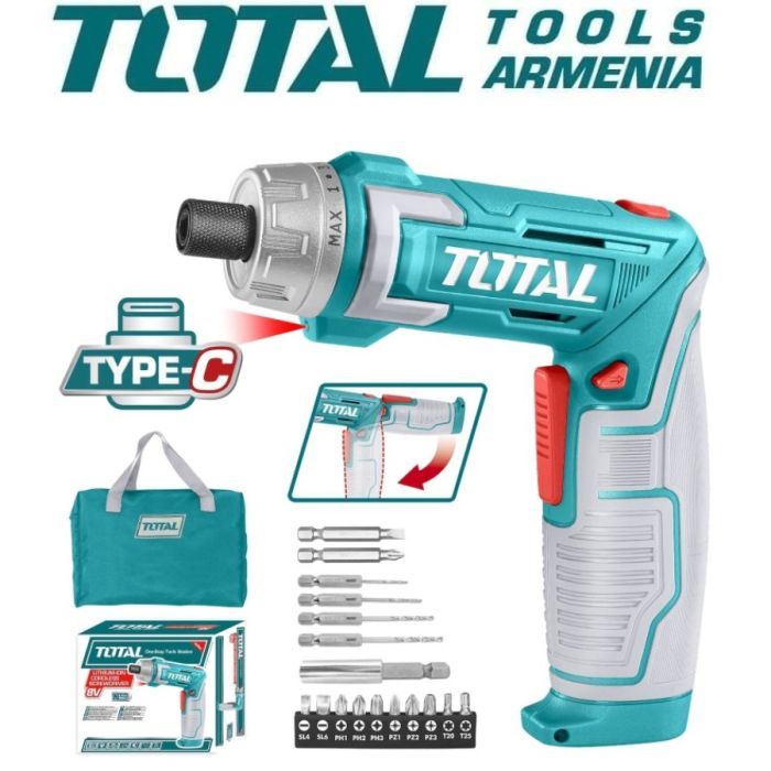 Li-ion Cordless Screwdriver 8V/6 Nm USB Type-C (TSDLI0802)
