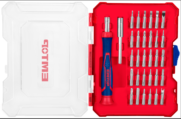 Отвертка с битами для точных работ 32шт Emtop EBST03202