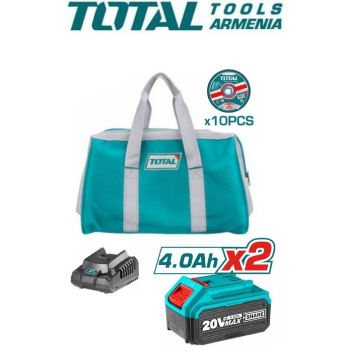 Аккумуляторная угловая шлифовальная машина 20 В (TAGLI2012582)