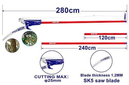 Pole pruner with saw Emtop EPSR252804