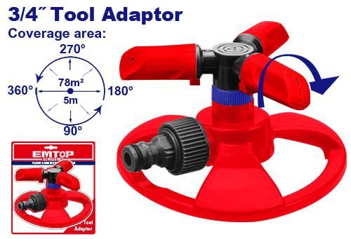 3-ARM ABS plastic rotary sprinkler Emtop ESNE23602
