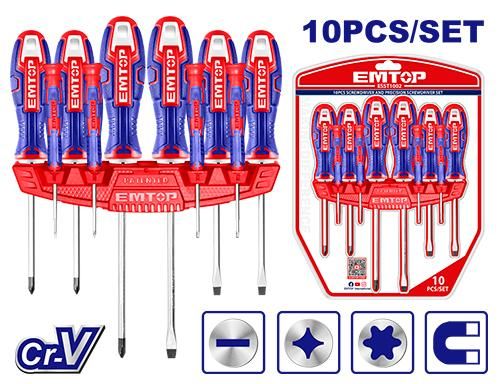 Набор отверток для точных работ 10шт Emtop ESST1002