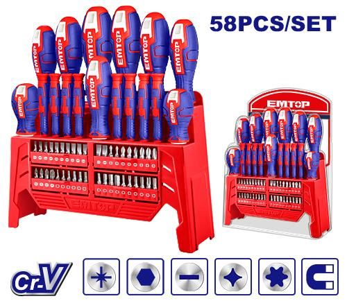 Набор отверток 58шт Emtop ESST5802