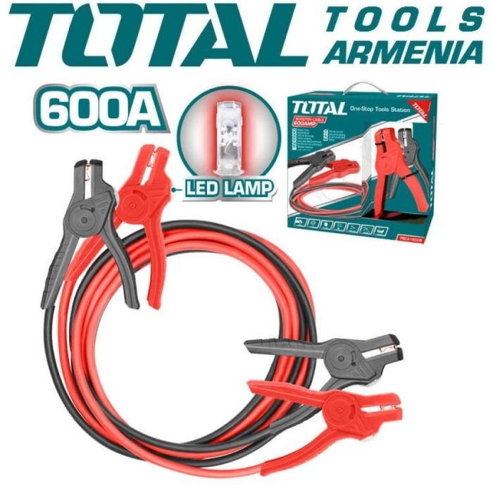 Մեքենայի մարտկոցի լիցքավորման լար TOTAL PBCA16008L լեդ լույսով 14947