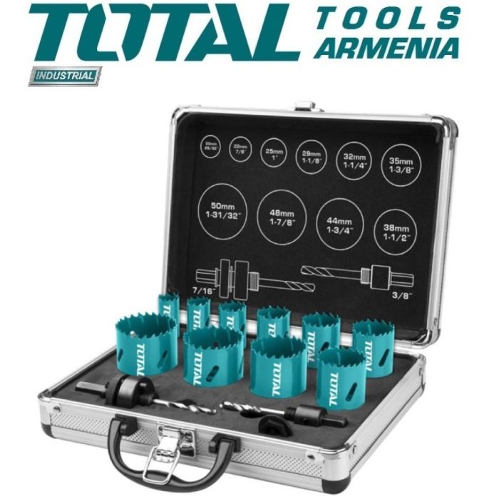 12 Pcs Bi-metal Hole Saw Set (TACSH1121 )