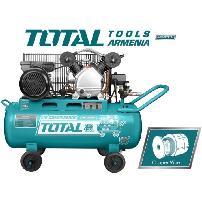 Օդայուղային գոտային կոմպրեսոր 100լ TOTAL TC2301006 21105