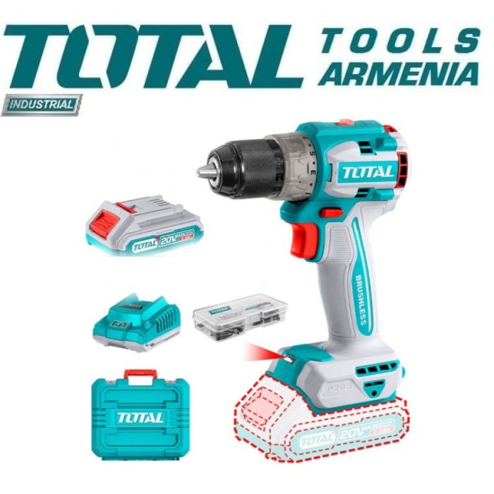 Литий-ионная компактная бесщеточная дрель 20В (TDLI20602)