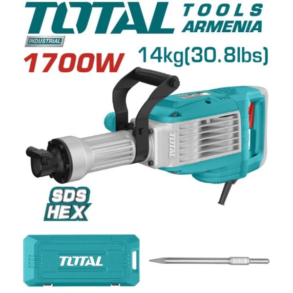 Электрический Отбойный Молоток / SDS HEX / 1700Вт / 50Дж / ПРОМЫШЛЕННАЯ / INDUSTRIAL (TH217068)
