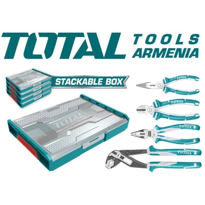 Հավաքածու աքցանների 4կտ. TOTAL THKTV02P041 պլաստիկ տուփով 16504