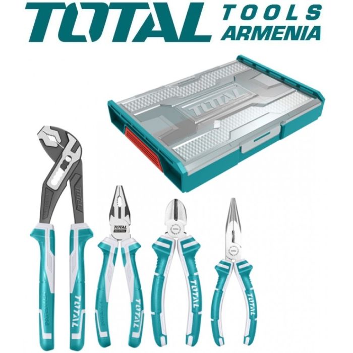 Հավաքածու աքցանների 4կտ. TOTAL THKTV02P041 պլաստիկ տուփով 16504