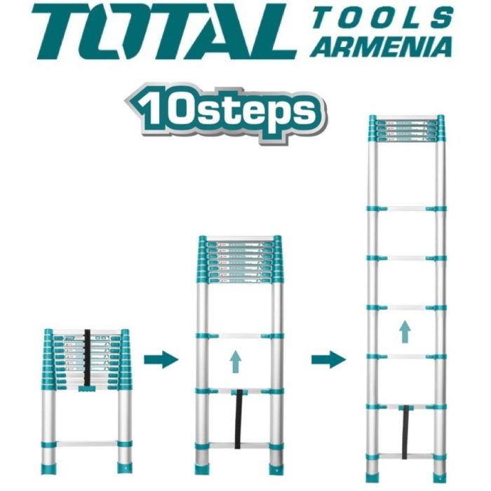 Телескопическая лестница 10 ступеней (THLAD08101)