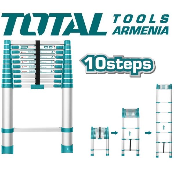 Телескопическая лестница 10 ступеней (THLAD08101)
