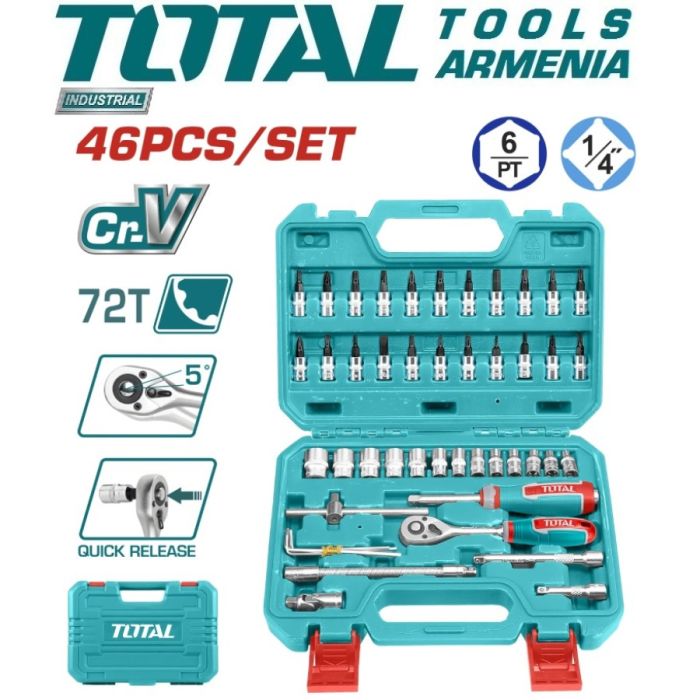 Набор инструмента, 1/4дюйма 46 предметов (THT141462)
