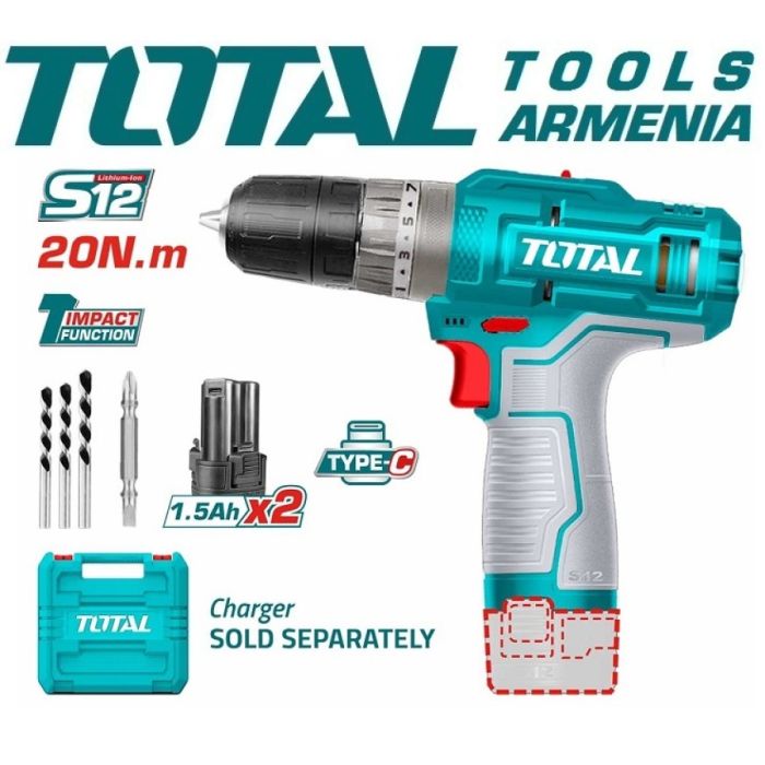 Lithium-Ion Impact Drill 12V/1.5Ah (TIDLI12202)