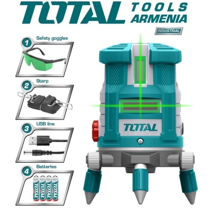 Лазерный нивелир (зеленый лазерные лучи) (TLL305205)