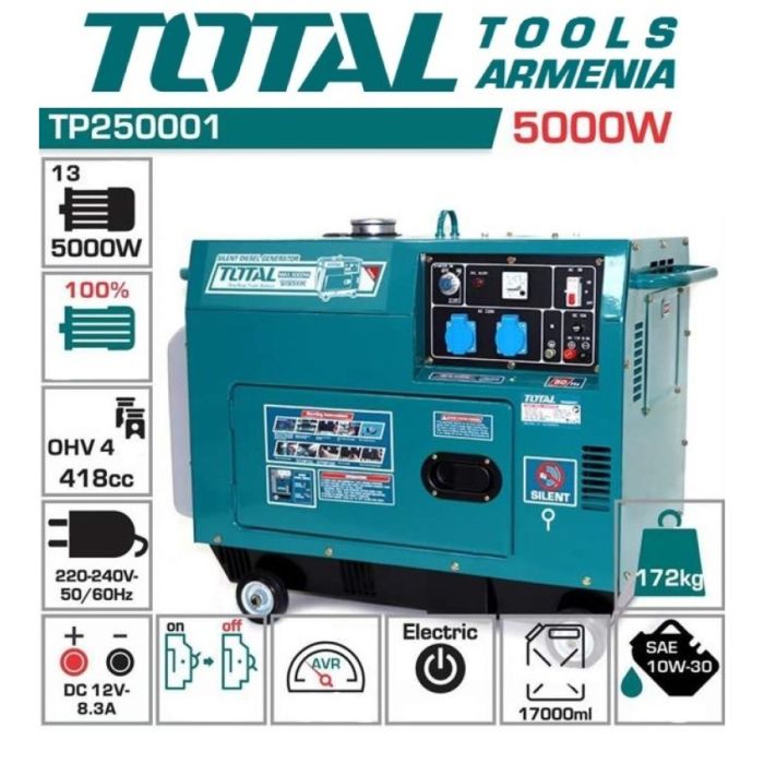 5կվտ Դիզելային գեներատոր TOTAL TP250001 անձայն 19263