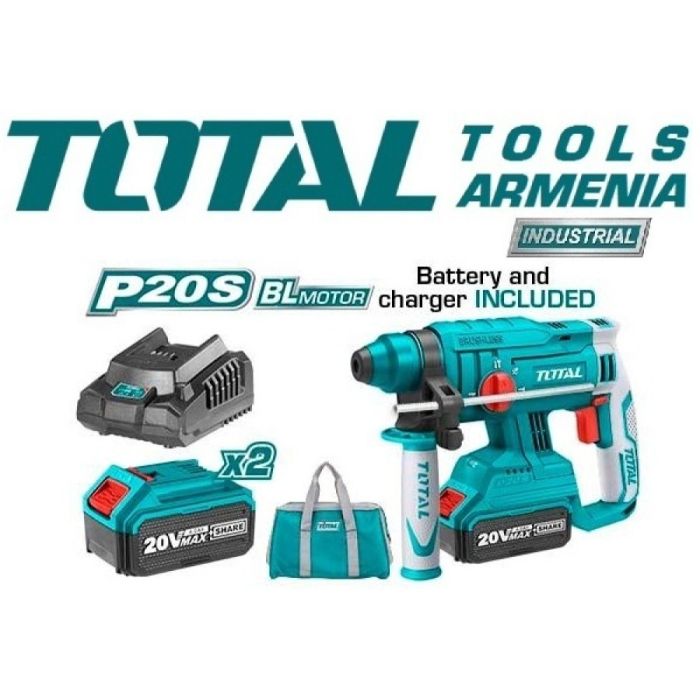 Литий-ионный Перфоратор / 20 В / 4А / 1,7 Дж /Бесщеточный Двигатель/ПРОМЫШЛЕННАЯ/INDUSTRIAL (TRHLI22012)