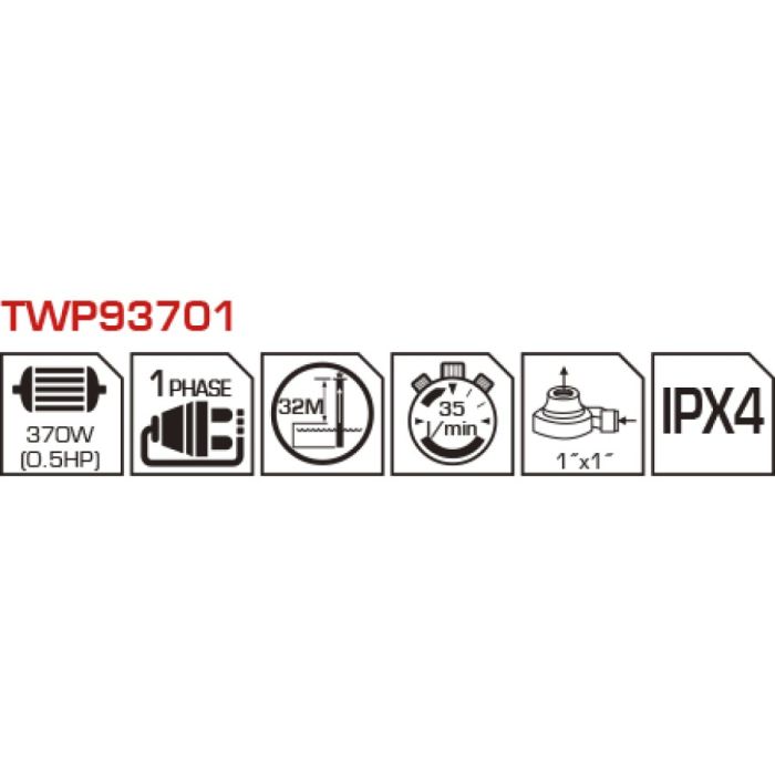 Автоматический Самовсасывающий периферийный насос 370 Вт    (TWP93701)