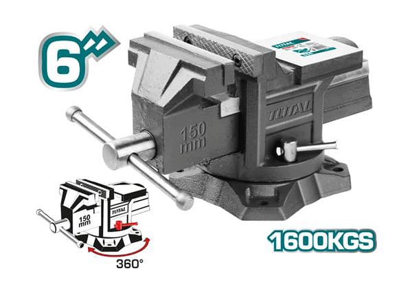 Слесарные тиски с наковальней 150мм (THT6166)