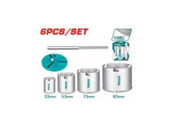 Набор коронок с твердосплавным напылением, 6 шт. (TAC44061)